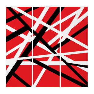 Red, Black, and White Graphic Triptych