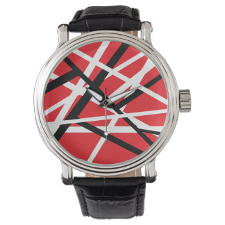 Red, Black, and White Graphic Watch