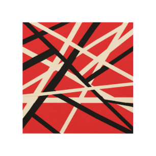 Red, Black, and White Graphic  Wood Wall Art