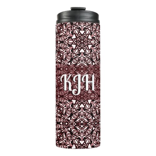 Red Black and White Hearts  Thermal Tumbler