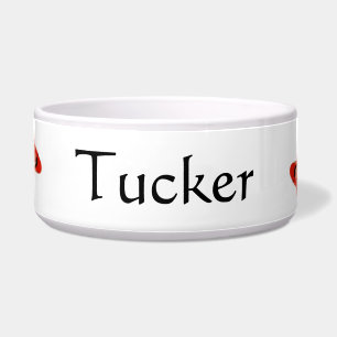 Red Black and White Koi Fish With Name Bowl