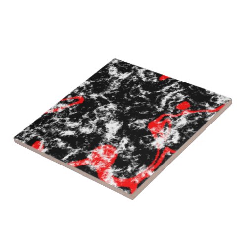 Red Black and White Marble Ceramic Tile