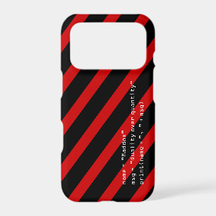 Red Black and White Message in Python Code iPhone 17 Pro Case