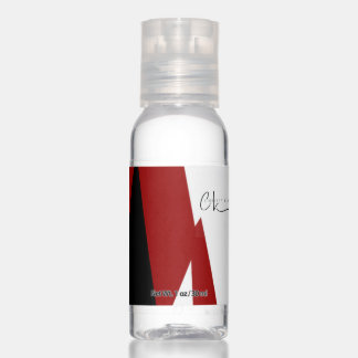 Red, Black and White Modern Art Hand Sanitizer