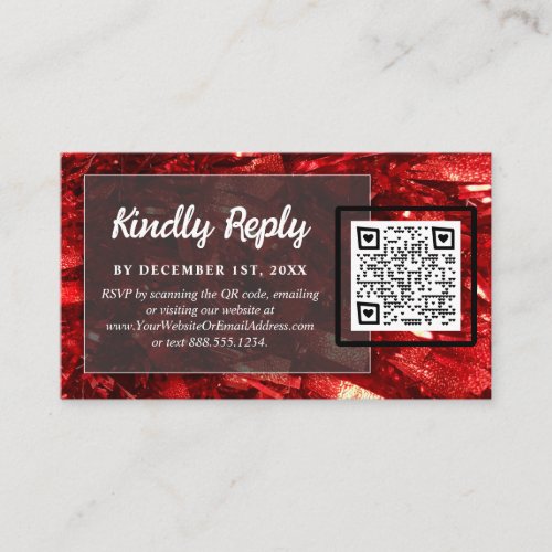 Red Black and White Modern Christmas Wedding Enclosure Card