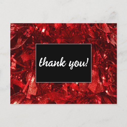 Red Black and White Modern Christmas Wedding Postcard