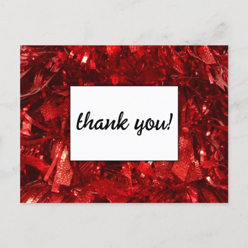 Red Black and White Modern Christmas Wedding Postcard