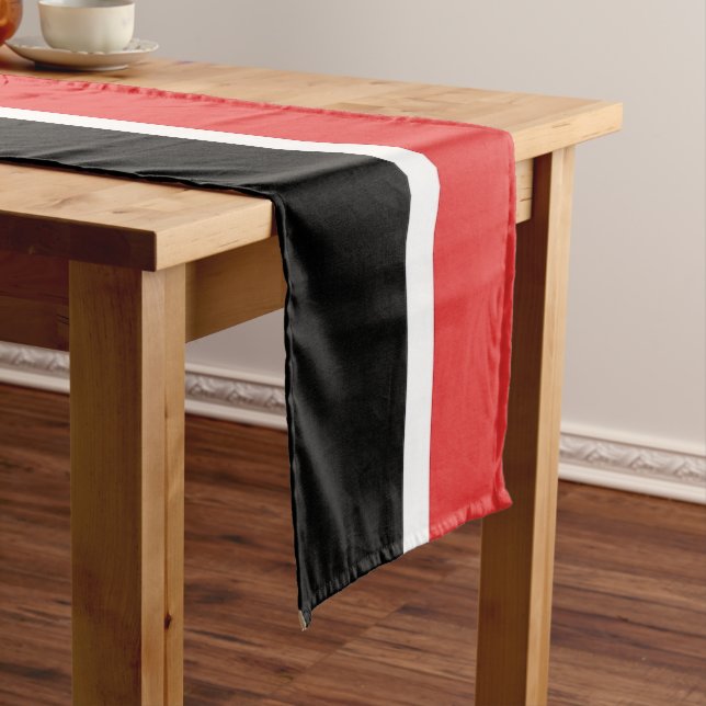 Red, Black and White Pattern Medium Table Runner (In Situ)