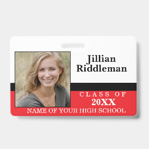 Red, Black and White Photo Event Badge