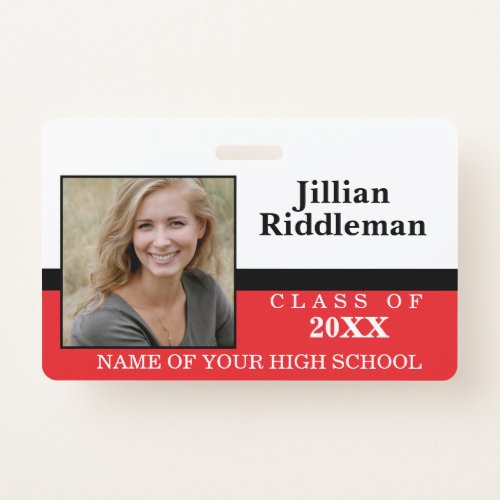 Red Black and White Photo Event Badge