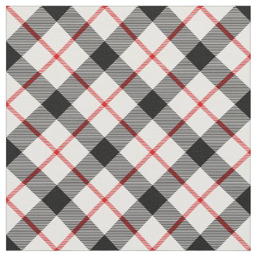 Red Black and White Plaid Fabric