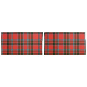 Red Black and White Plaid Pattern Style Pillow Case