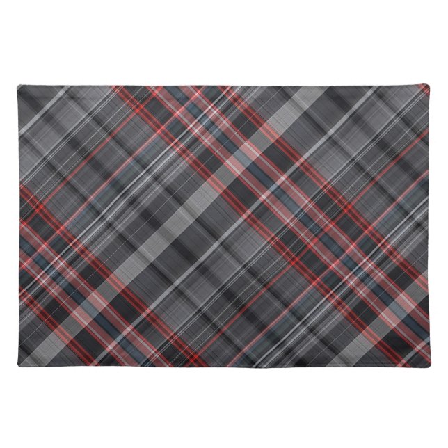 Red, black and white plaid placemat (Front)