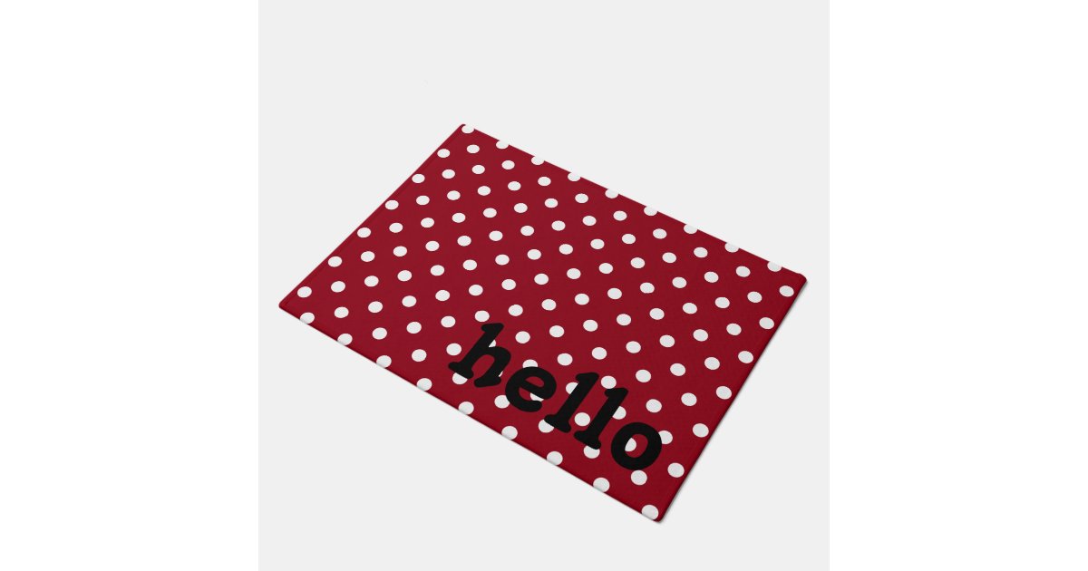Red Black and White Polka Dot Doormat Zazzle