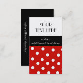 Red, Black and White Polka Dots Business Card (Front/Back)