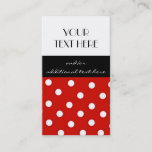 Red, Black And White Polka Dots Business Card at Zazzle