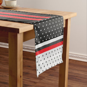 Red, Black and White Polka Dots Short Table Runner