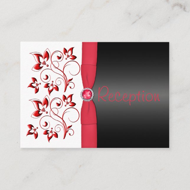 Red, Black, and White Reception Enclosure Card (Front)