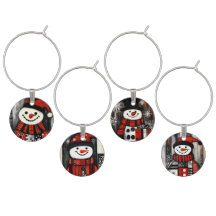 Red, Black and White Snowmen