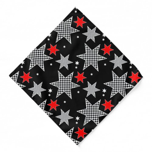 Red Black And White Stars  Bandana