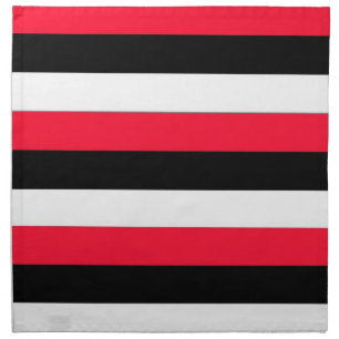 Red, black and white stripe Napkin