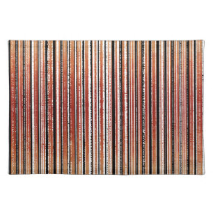 Red, Black, and White Striped Pattern Cloth Placemat