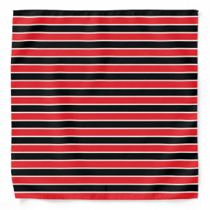 Red, Black and White Stripes Bandana