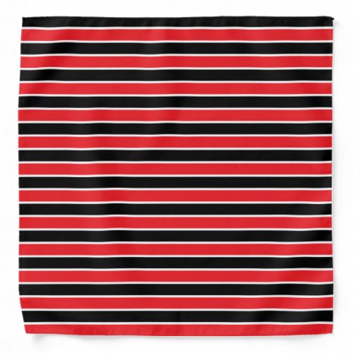 Red Black and White Stripes Bandana