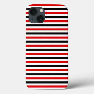 Red Black and white stripes design iPhone 13 Case