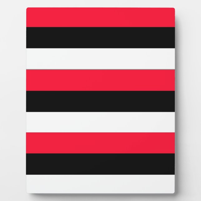 Red, black and white stripes plaque (Front)