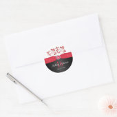 Red, Black, and White Sweet 16 1.5" Round Sticker (Envelope)