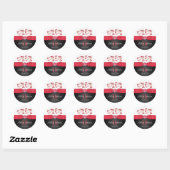 Red, Black, and White Sweet 16 1.5" Round Sticker (Sheet)