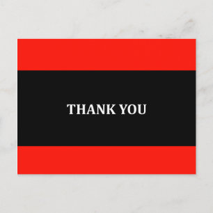 Red, black and white Thank you Postcard