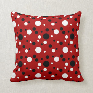 Red, Black and White Throw Pillow