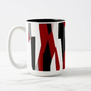 Red Black and White Two-Tone Coffee Mug
