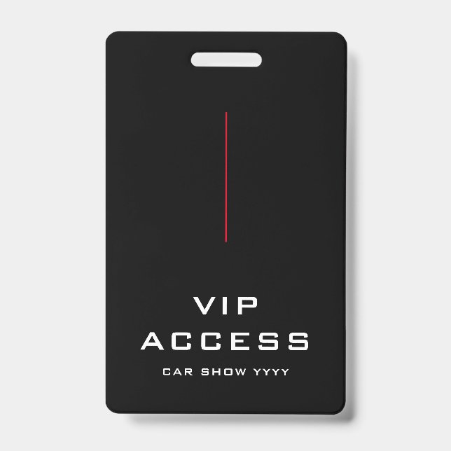 Red Black and White VIP Access ID Badge (Front)