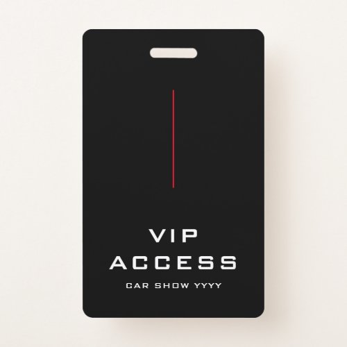 Red Black and White VIP Access ID Badge