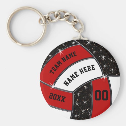 Red Black and White Volleyball Gifts Volleyball Keychain