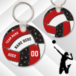 Red Black And White Volleyball Gifts, Volleyball Keychain at Zazzle