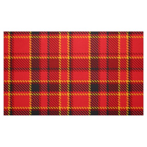 Red black and yellow plaid pattern fabric