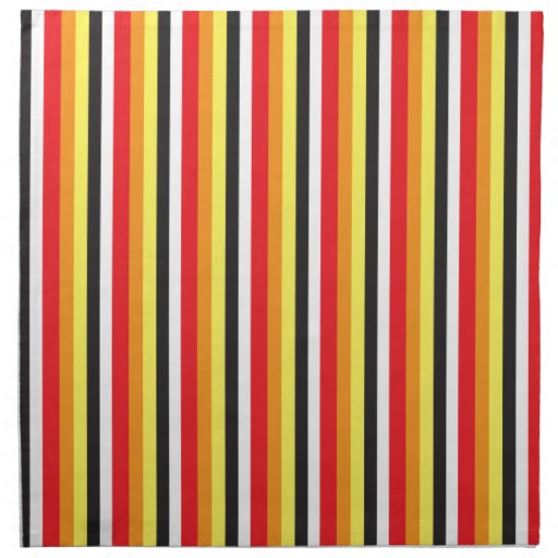 RED black and yellow stripes pattern Cloth Napkin | Zazzle