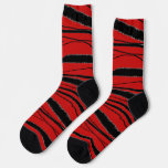 Red + Black Animal Print Premium Crew Socks