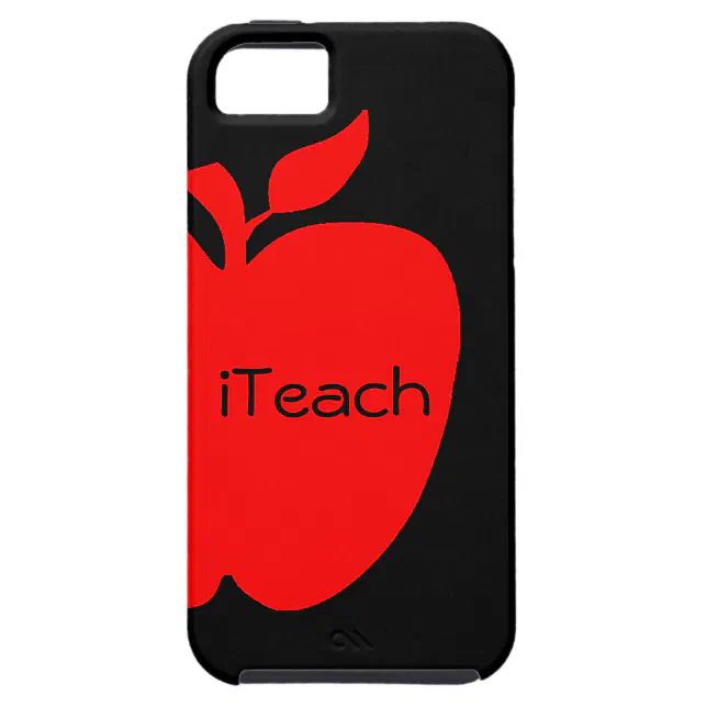 Red & Black Apple Teacher's iPhone 5 Case Zazzle