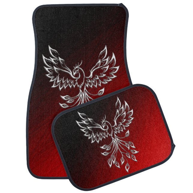 Red Black Ashes and Phoenix Car Floor Mat (Set)