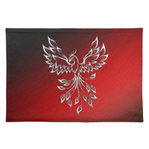 Red Black Ashes and Phoenix Cloth Placemat