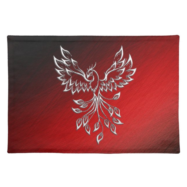 Red Black Ashes and Phoenix Cloth Placemat (Front)