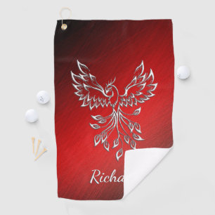 Red Black Ashes and Phoenix Golf Towel
