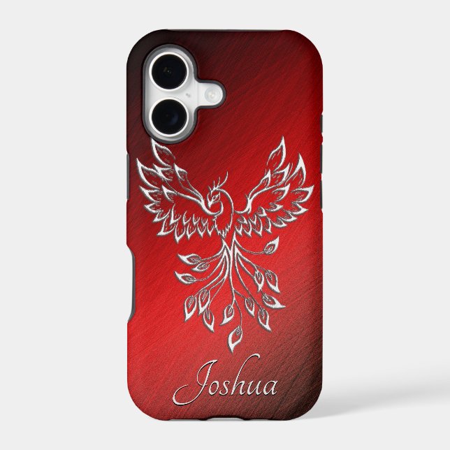 Red Black Ashes and Phoenix Personal Iphone Case (Back)
