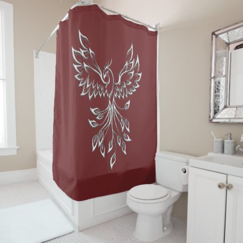 Red Black Ashes and Phoenix Shower Curtain