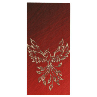 Red Black Ashes and Phoenix Wood Flash Drive